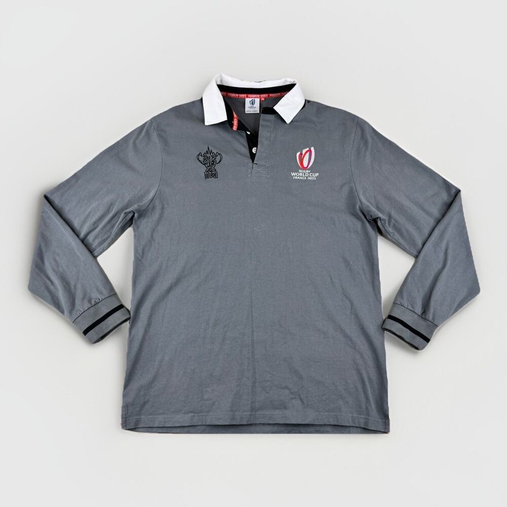 Rugby World Cup France 2023 Polo Shirt Mens XXL Grey Cotton‎ Jersey Preppy Bloke